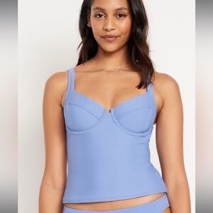 Old Navy Underwire Tankini Swim Top Light Blue Bathing Suit Women's Medium